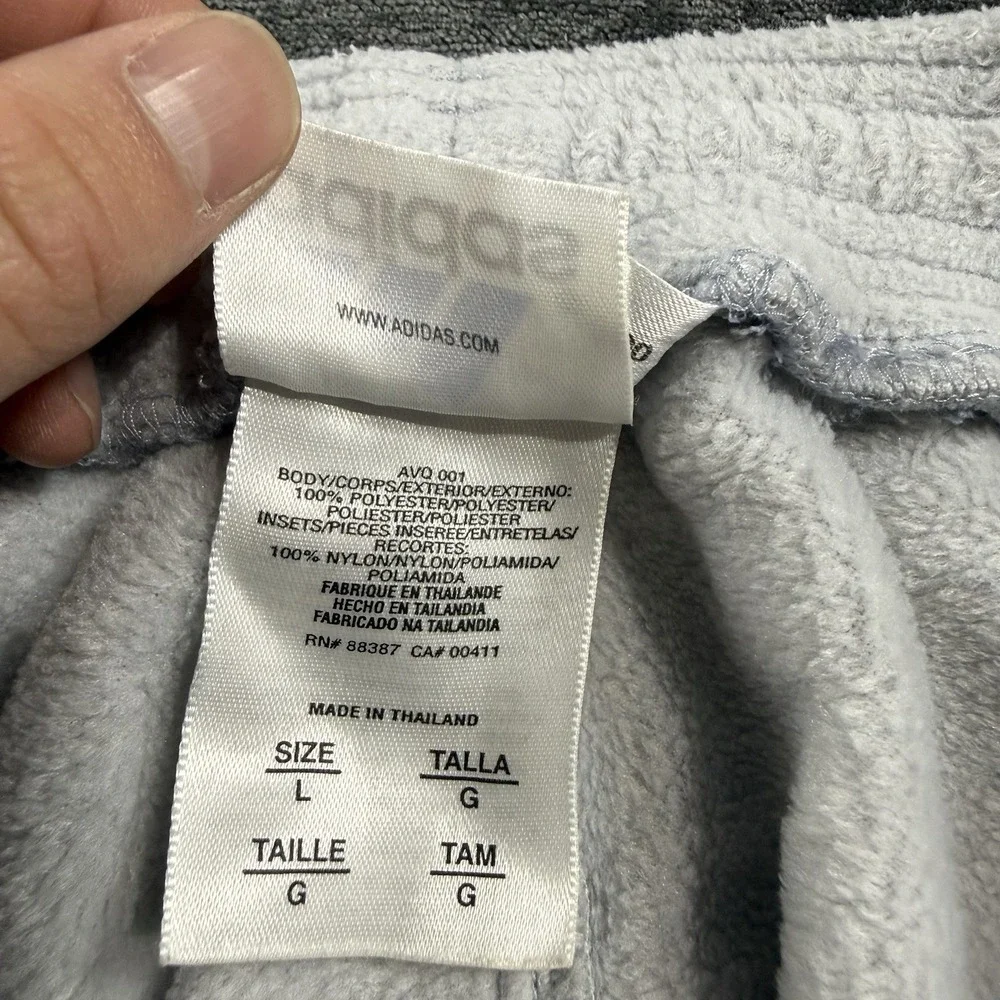 Vintage‎ Adidas Gray Fleece Sweatpants Men's Size Large Elastic Waistband Soft